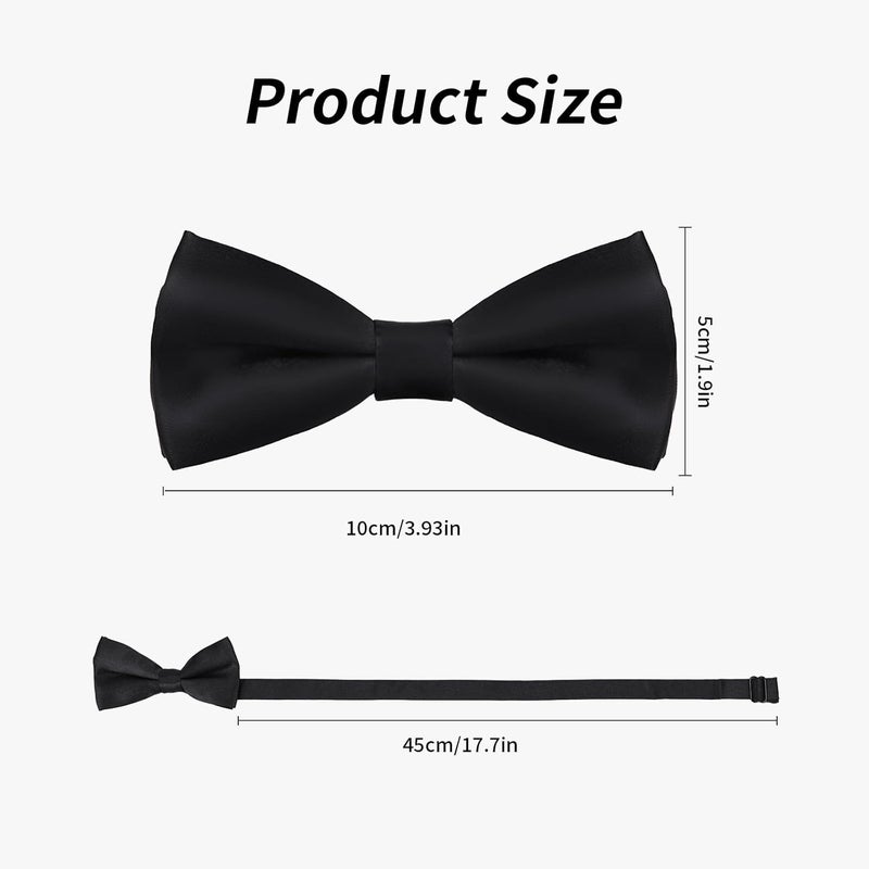 Eshwb Kids Bow Tie, Classic Solid Color Pre-Tied Bow Tie Adjustable Neck Bowtie for Boys Wedding Parties - Image 2
